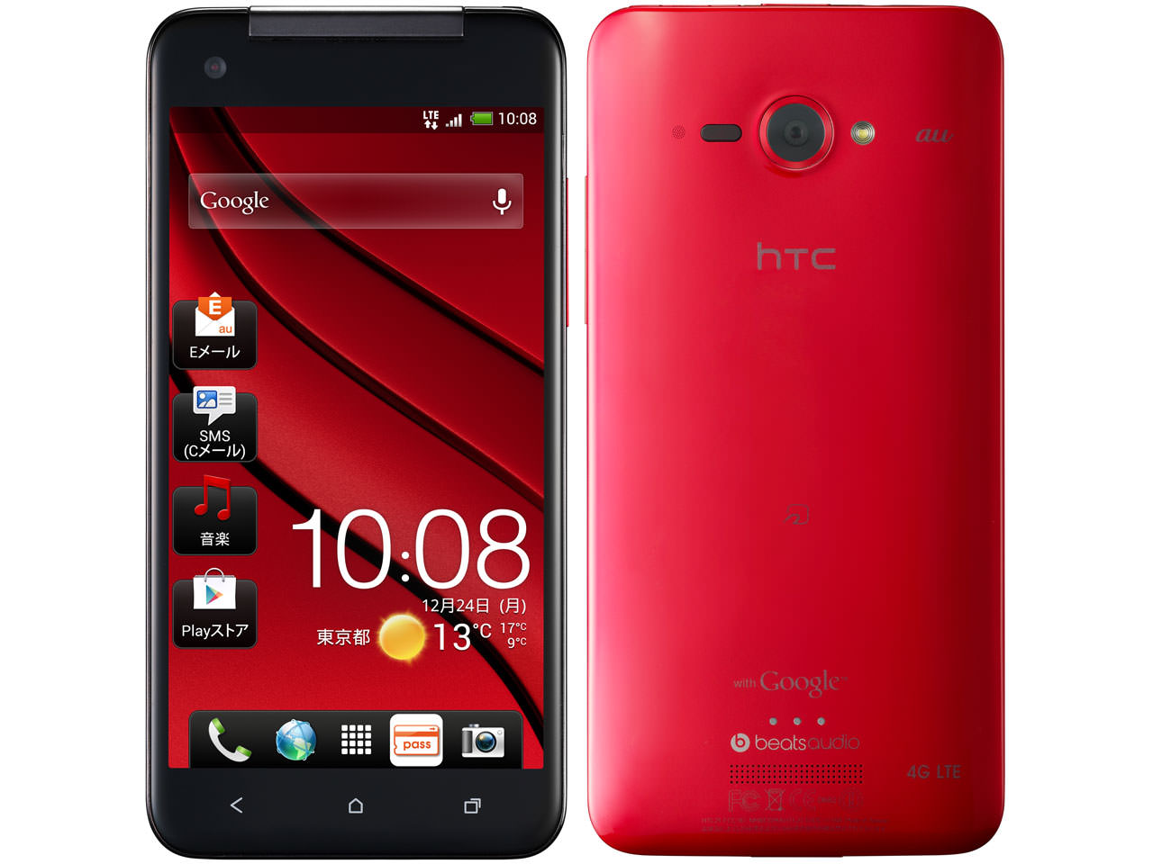 HTC J butterfly HTL21 au [レッド]