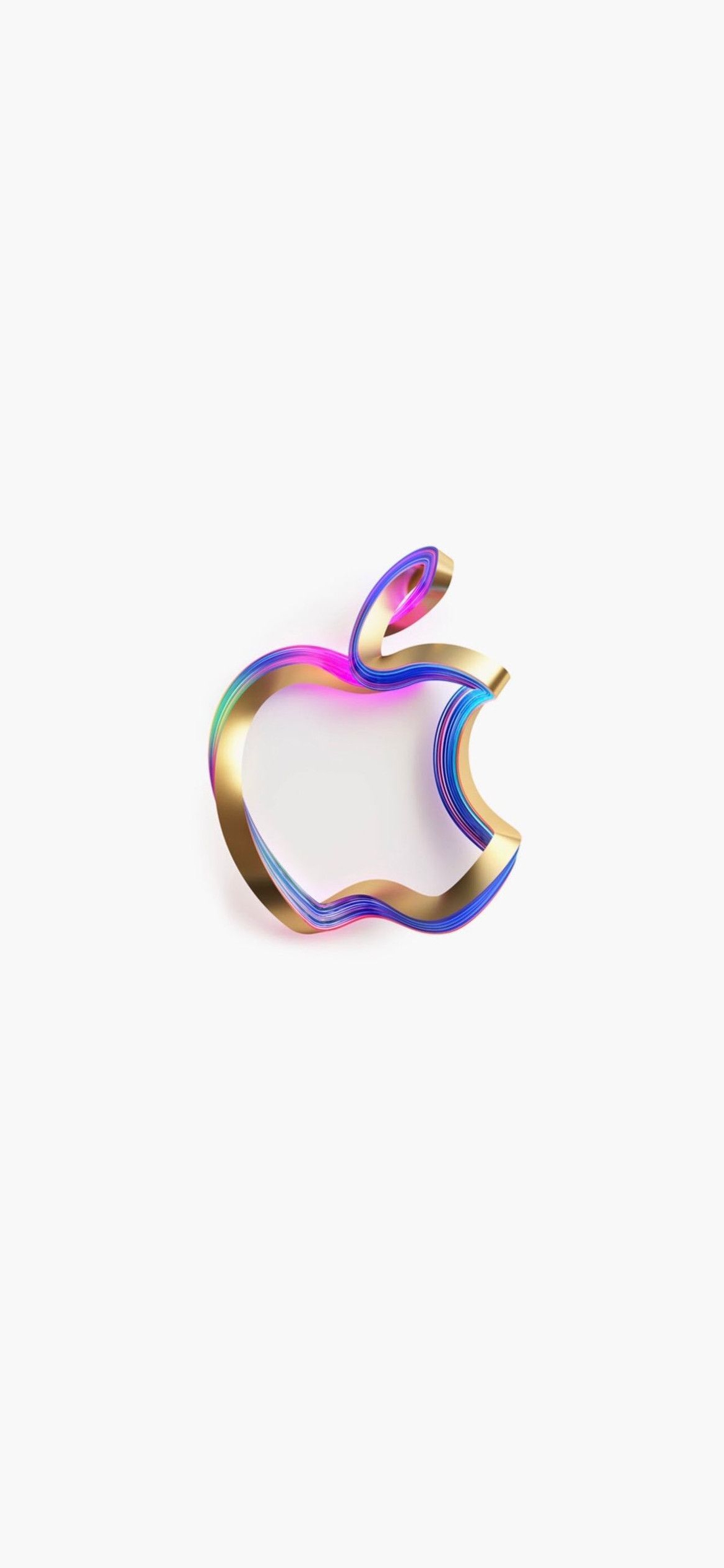 カラフルな金のアップルのロゴ Iphone 14 壁紙 待ち受け スマラン