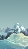 📱雪山と雲と空のイラスト iPhone 14 Pro 壁紙・待ち受け