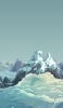 📱綺麗な雪山と雲海のイラスト iPhone 14 Pro Max 壁紙・待ち受け
