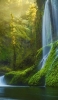 📱緑豊かな森と滝と川 iPhone 14 Pro Max 壁紙・待ち受け