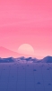 📱綺麗なピンクの空とグリッド状の大地 iPhone 14 Pro Max 壁紙・待ち受け