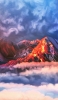 📱マグマ湧き出る火山のイラスト iPhone 14 Plus 壁紙・待ち受け