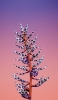 📱紫・白の花 紫とオレンジの背景 iPhone 14 Pro Max 壁紙・待ち受け