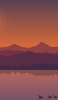 📱白鳥 湖 オレンジのグラデーション イラスト iPhone 14 Pro Max 壁紙・待ち受け