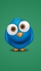 📱緑の背景 青いTwitter風の鳥 iPhone 14 Plus 壁紙・待ち受け