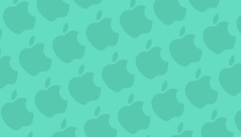 📱アクア・ミント アップルのロゴ パターン iPhone 14 壁紙・待ち受け