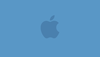 📱淡い水色のアップルのロゴ iPhone 14 Plus 壁紙・待ち受け
