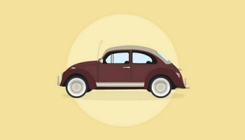 📱茶色いクラシックな車のイラスト Google Pixel 7 壁紙・待ち受け