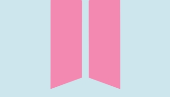 📱可愛いパステルカラーのBTSのロゴ iPhone 14 壁紙・待ち受け