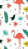 📱カラフル おしゃれなフラミンゴと花のイラスト Google Pixel 6a 壁紙・待ち受け