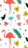 📱カラフル おしゃれなフラミンゴと花のイラスト Google Pixel 7 Pro 壁紙・待ち受け