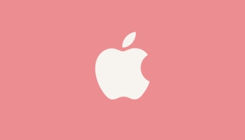 📱可愛いパステルピンク アップルのロゴ Galaxy A53 5G 壁紙・待ち受け