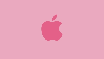📱可愛いピンクのApple ロゴ iPhone 14 Pro 壁紙・待ち受け