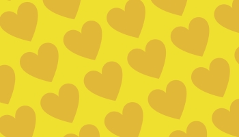 📱可愛い黄色のハート 2色 ロゴ iPhone 14 壁紙・待ち受け
