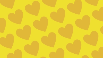 📱可愛い黄色のハート 2色 ロゴ iPhone 14 Pro Max 壁紙・待ち受け