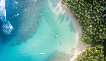 📱俯瞰視点 ハワイの海と森 iPhone 14 Plus 壁紙・待ち受け
