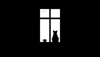 📱窓際 猫と鼠 iPhone 14 Pro 壁紙・待ち受け