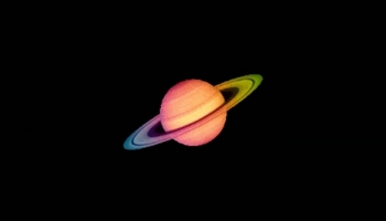 📱オレンジの惑星 土星 ミニマル iPhone 14 Pro 壁紙・待ち受け