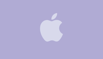 📱淡いパステルカラー 紫のアップルのロゴ Galaxy A53 5G 壁紙・待ち受け