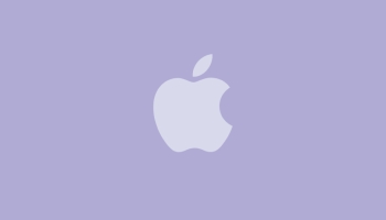 📱淡いパステルカラー 紫のアップルのロゴ iPhone 14 Pro 壁紙・待ち受け