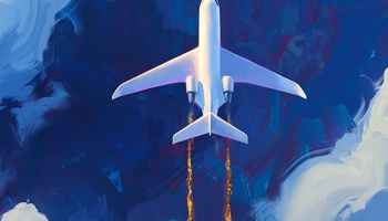 📱空飛ぶ飛行機 綺麗な空 油絵 iPhone 14 Pro 壁紙・待ち受け