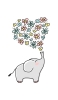 📱可愛い象と花のイラスト Xperia 5 IV 壁紙・待ち受け