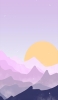 📱紫の空と山脈と黄色い月 イラスト Xperia 5 IV 壁紙・待ち受け