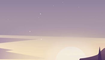 📱紫の星空 湖 山のイラスト iPhone 14 Pro 壁紙・待ち受け