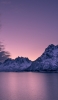 📱淡い紫の空 雪山 湖 Xperia 5 IV 壁紙・待ち受け
