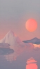 📱雪山と夕日のイラスト Xperia 5 IV 壁紙・待ち受け