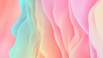 📱緑・ピンク・オレンジの波のようなテクスチャー iPhone 14 Pro Max 壁紙・待ち受け