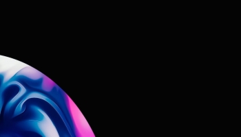📱綺麗な青・ピンクのドーナツ状のオブジェクト iPhone 14 Pro Max 壁紙・待ち受け