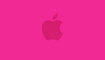 📱ビビッド・ピンク アップルのロゴ iPhone 14 壁紙・待ち受け