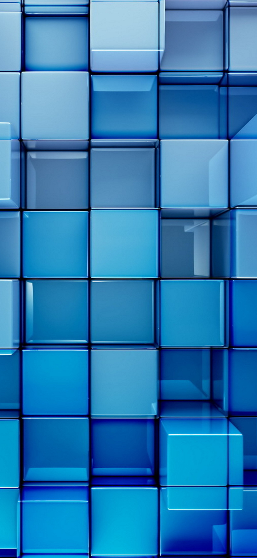 青の立体的な四角 Oppo Reno A Android 壁紙 待ち受け Sumaran