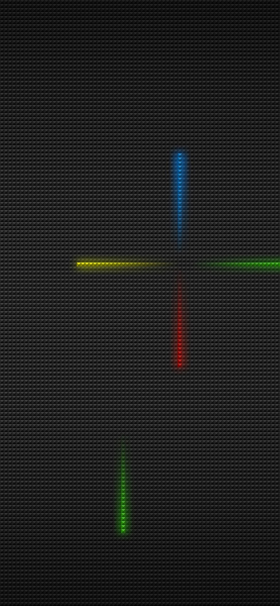 黒のドット柄 青 緑 黄 赤の光線 Oppo Reno A Android スマホ壁紙 待ち受け スマラン