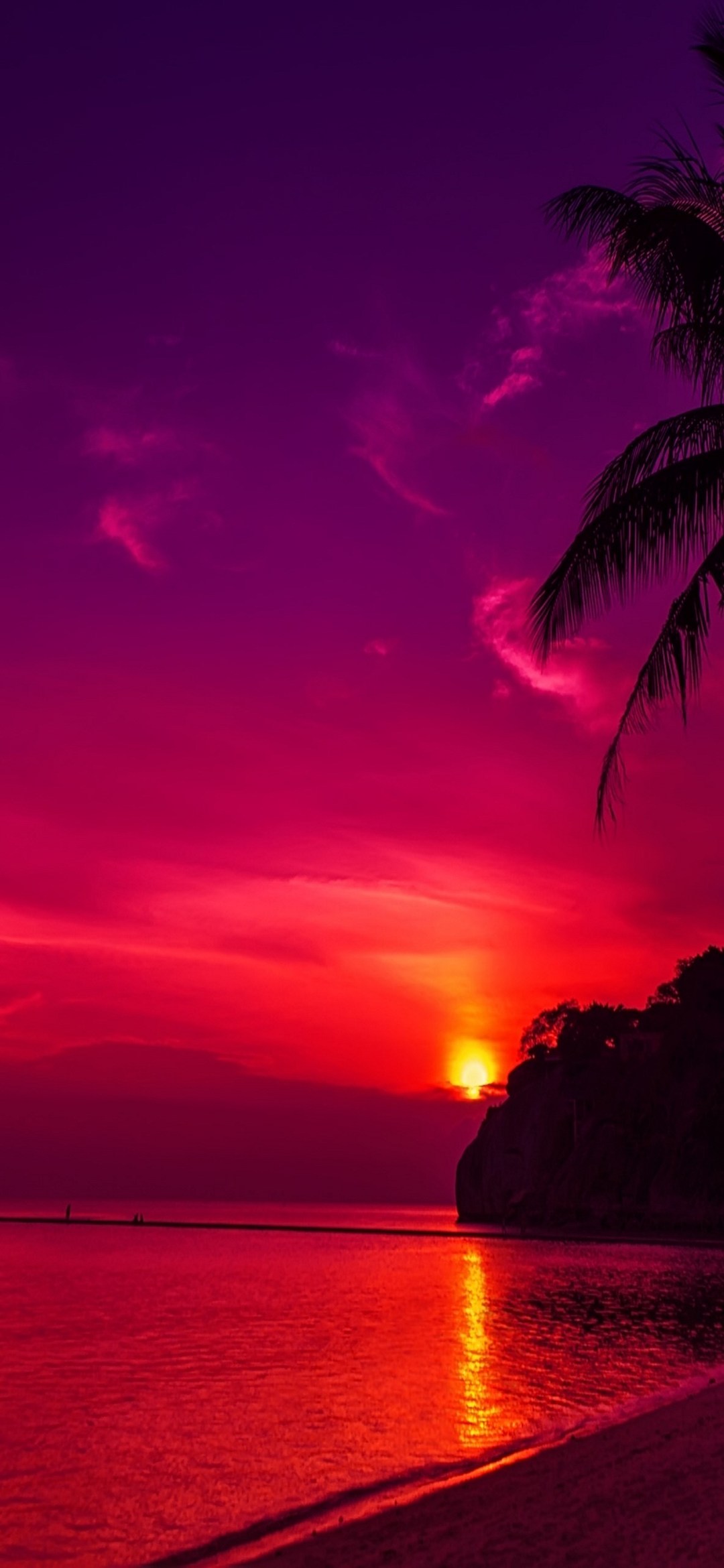 綺麗なハワイのピンクのビーチ Google Pixel 4a Android スマホ壁紙 待ち受け スマラン