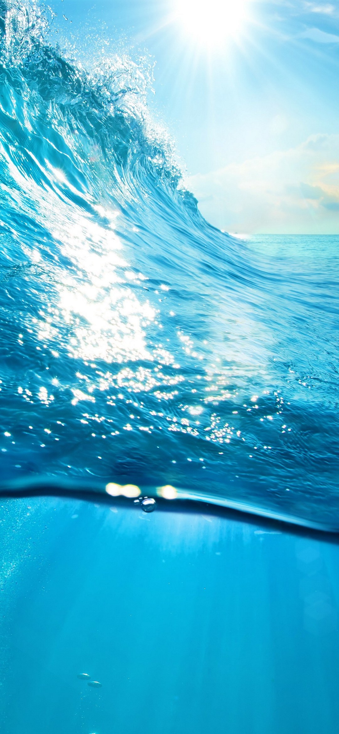 澄んだ青い海の波 Google Pixel 5 Android 壁紙 待ち受け スマラン