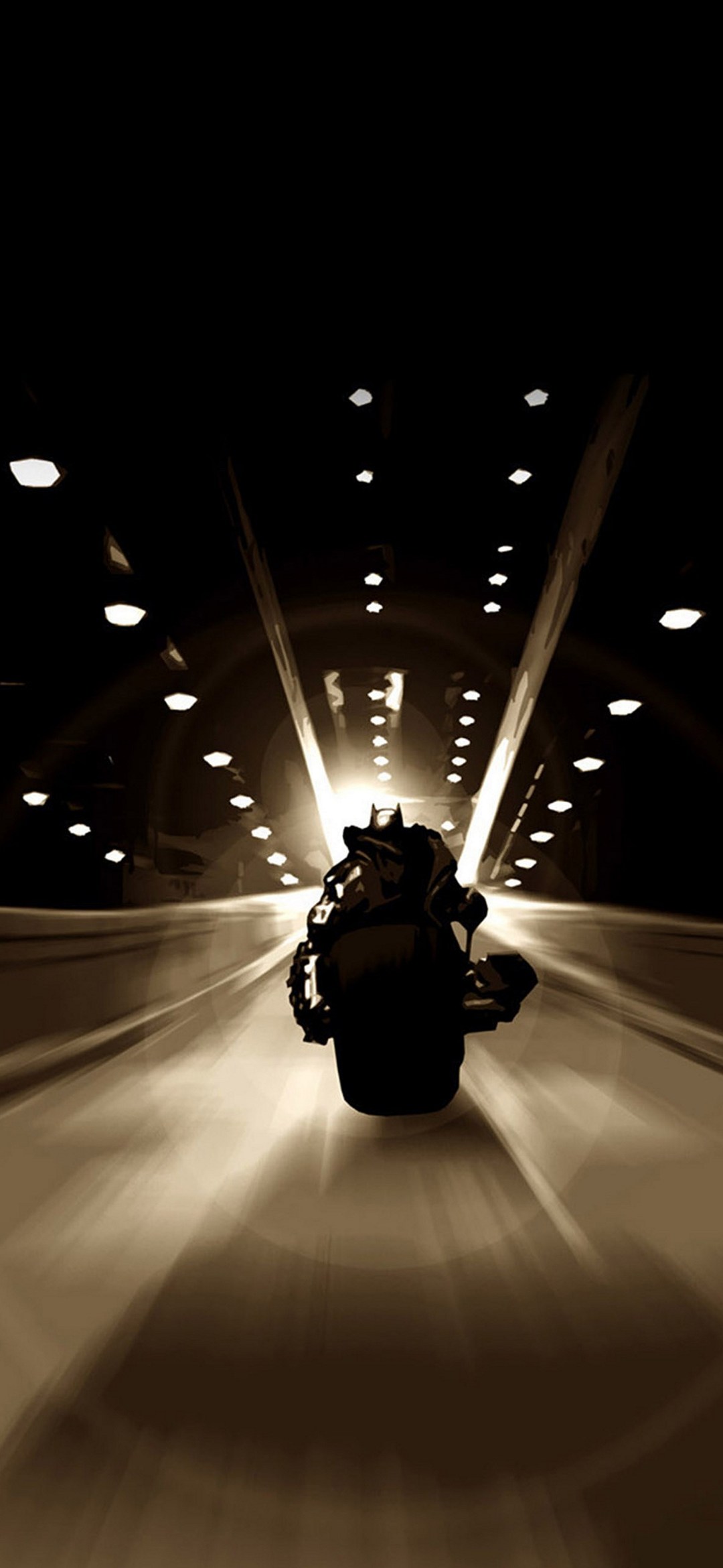 暗いトンネルをバイクで走るバットマン Iphone 12 Mini スマホ壁紙 待ち受け スマラン