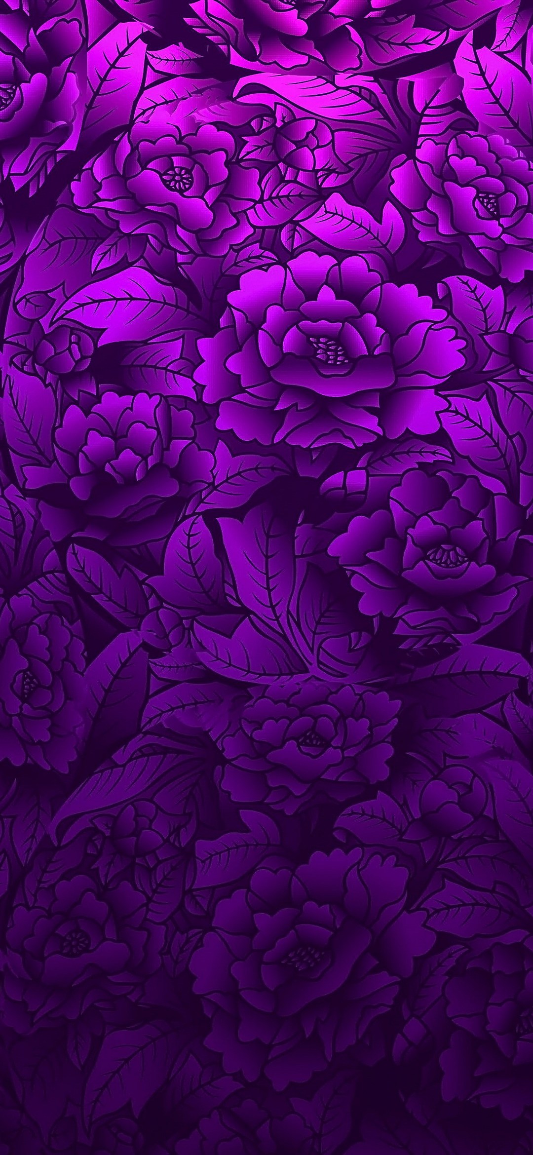画面いっぱいの紫の花のイラスト Google Pixel 4a Android 壁紙 待ち受け Sumaran