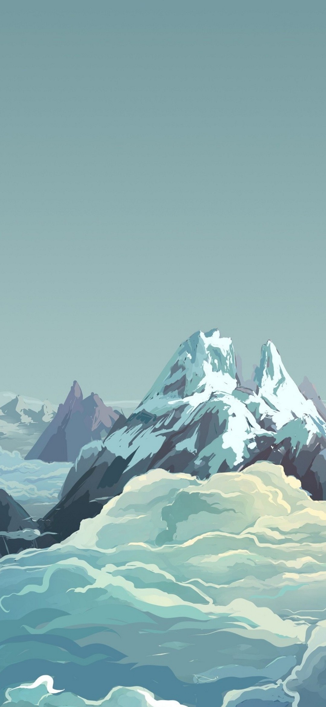 冬の雪山と雲 Google Pixel 5 Android 壁紙 待ち受け Sumaran