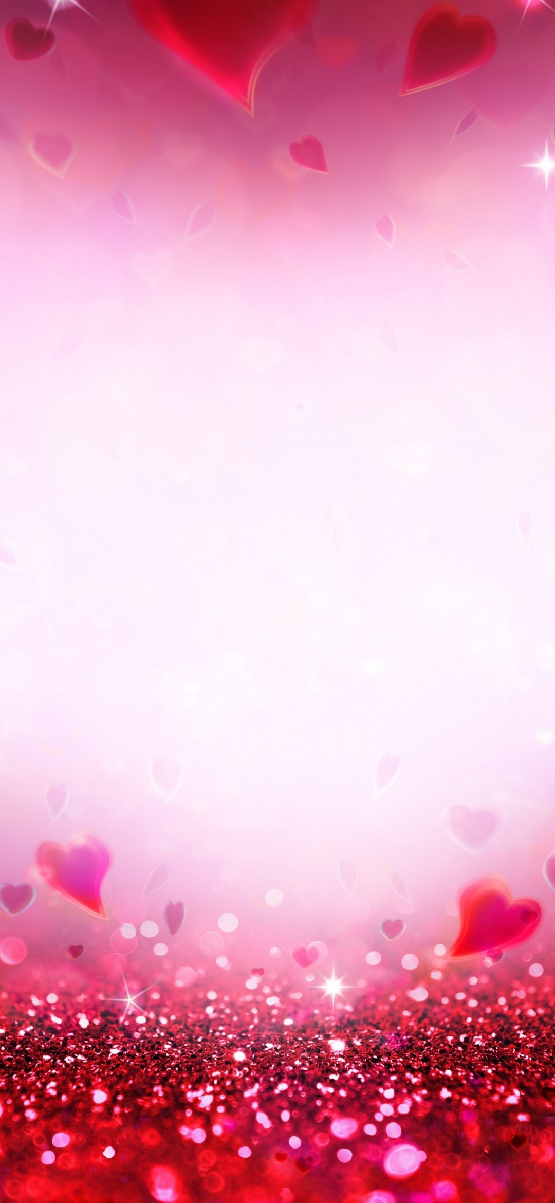 Pink Heart Red Glitter Rog Phone 3 Android 壁紙 待ち受け Sumaran