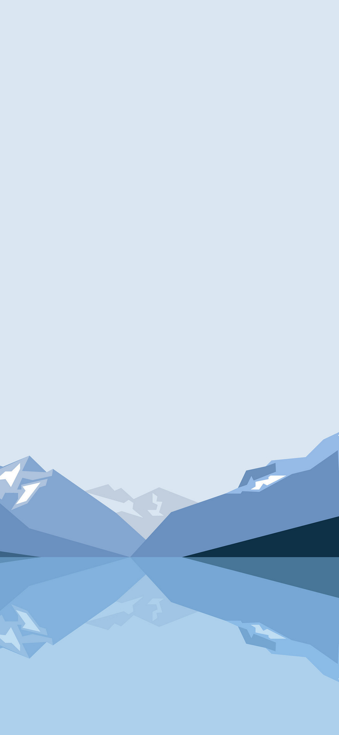 雪山と湖 シンプルなイラスト Iphone 12 Mini スマホ壁紙 待ち受け スマラン