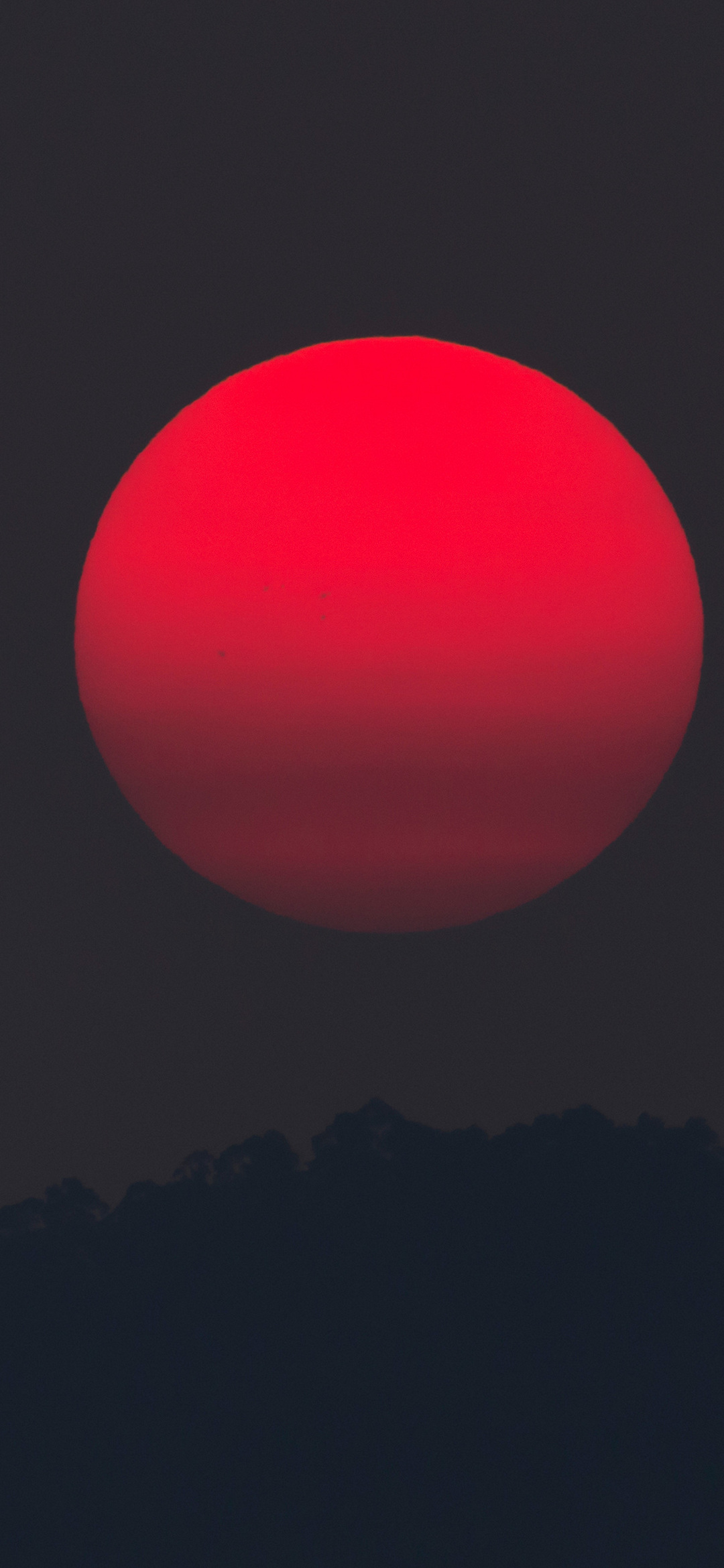 闇の中の赤い太陽 Google Pixel 5 Android 壁紙 待ち受け スマラン