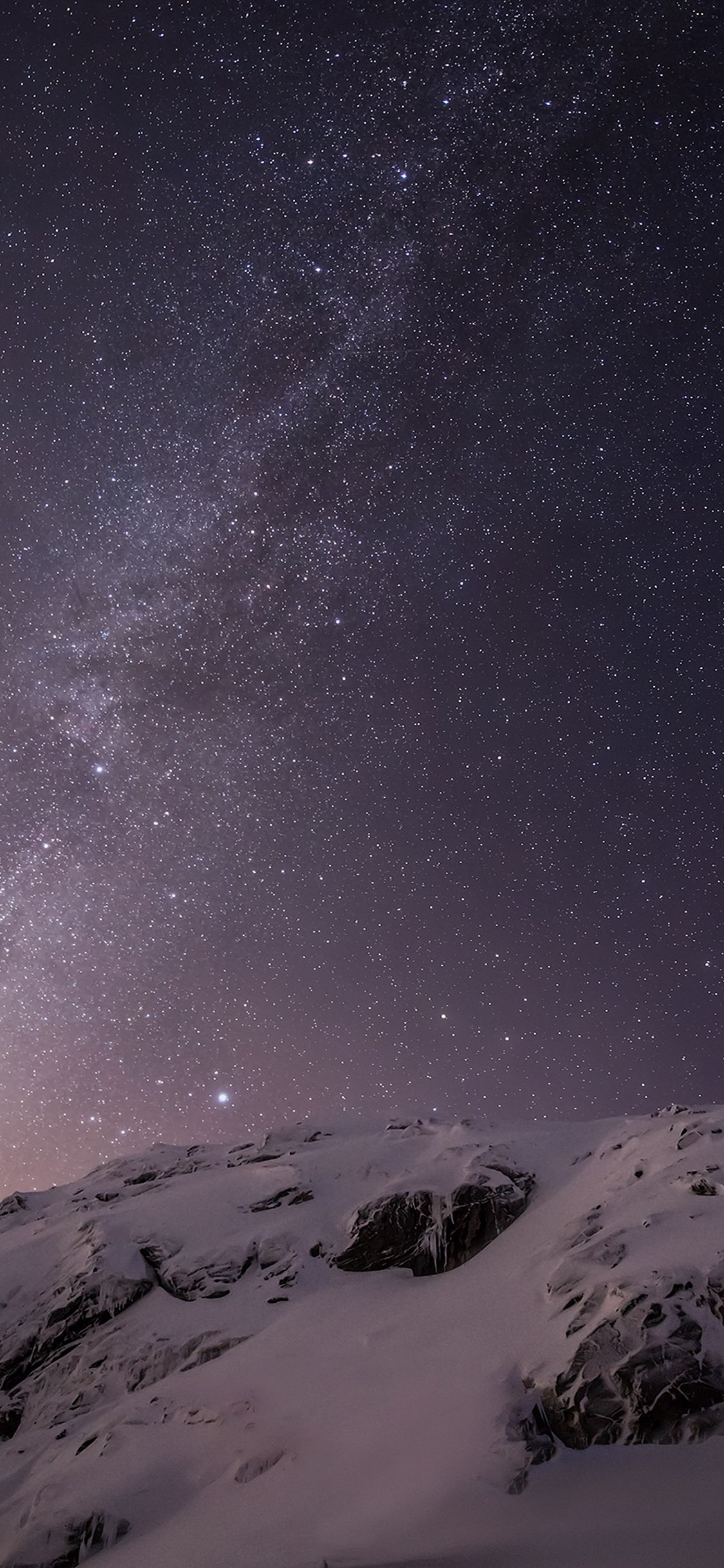 美しい銀河と雪山 Iphone X スマホ壁紙 待ち受け スマラン