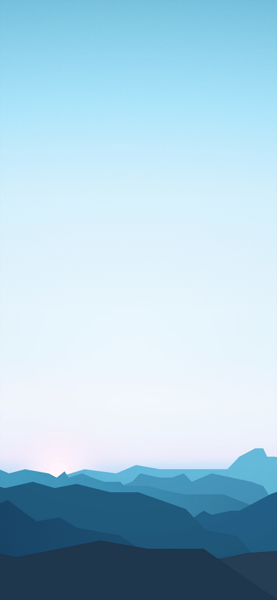 シンプルな青い山のイラスト Iphone 12 Pro 壁紙 待ち受け Sumaran