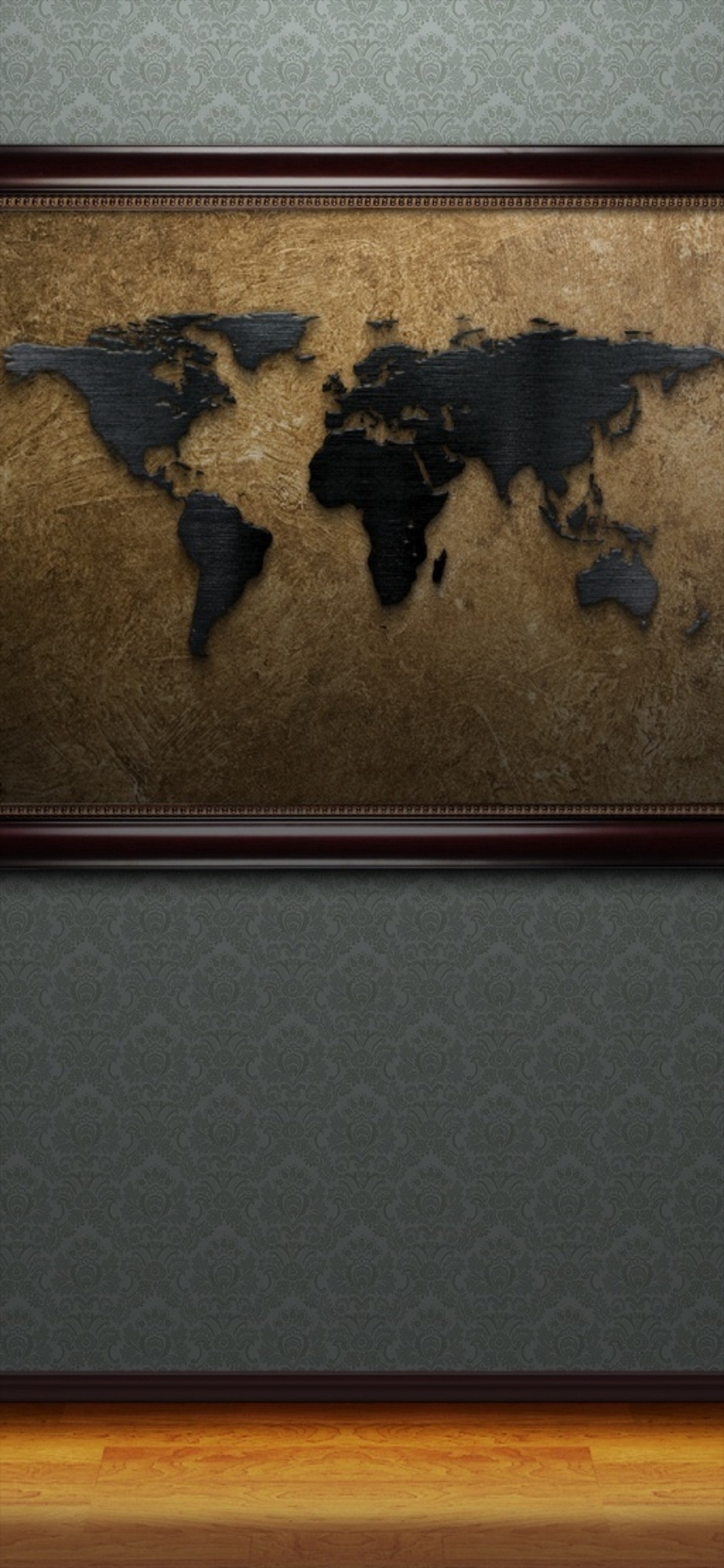 額縁に入れられた世界地図 Iphone 12 スマホ壁紙 待ち受け スマラン