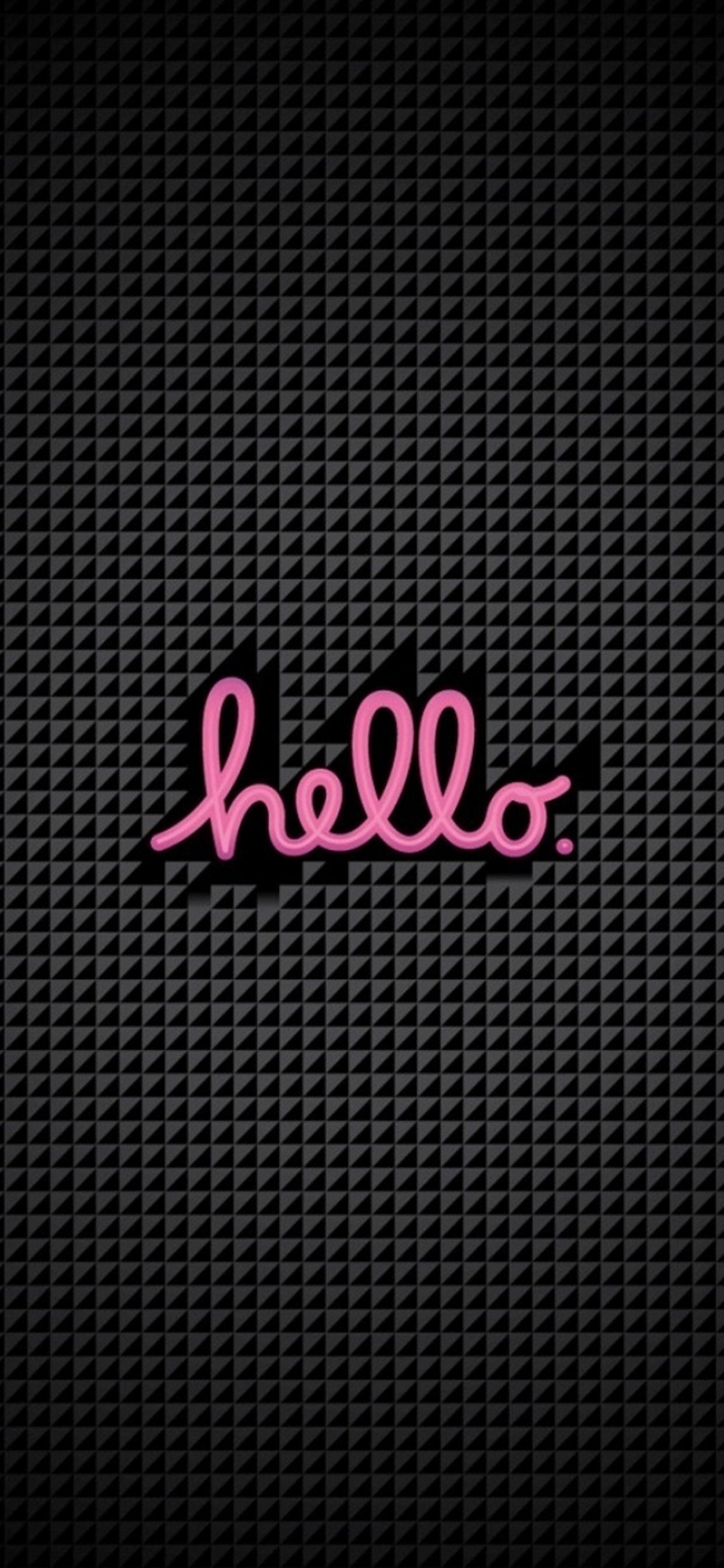 ピンクの文字 Hello Iphone 12 Pro スマホ壁紙 待ち受け スマラン