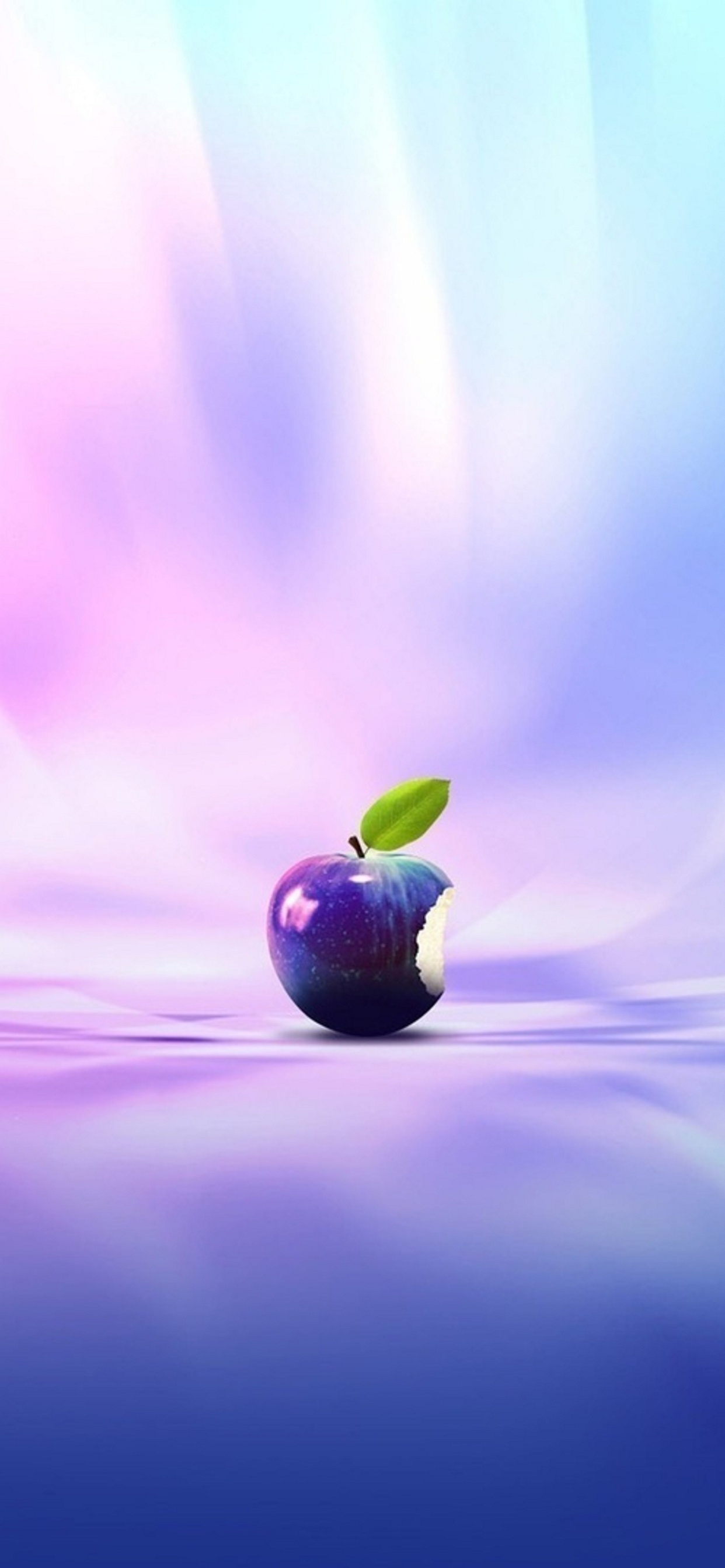 紫のアップルのロゴ風の林檎 Iphone 11 Pro Max スマホ壁紙 待ち受け スマラン