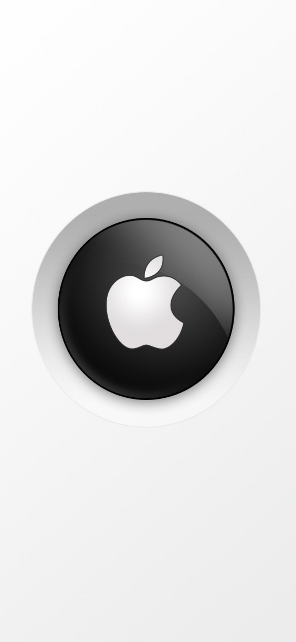 白の背景 黒と白のアップルのロゴマーク Iphone 11 Pro Max スマホ壁紙 待ち受け スマラン